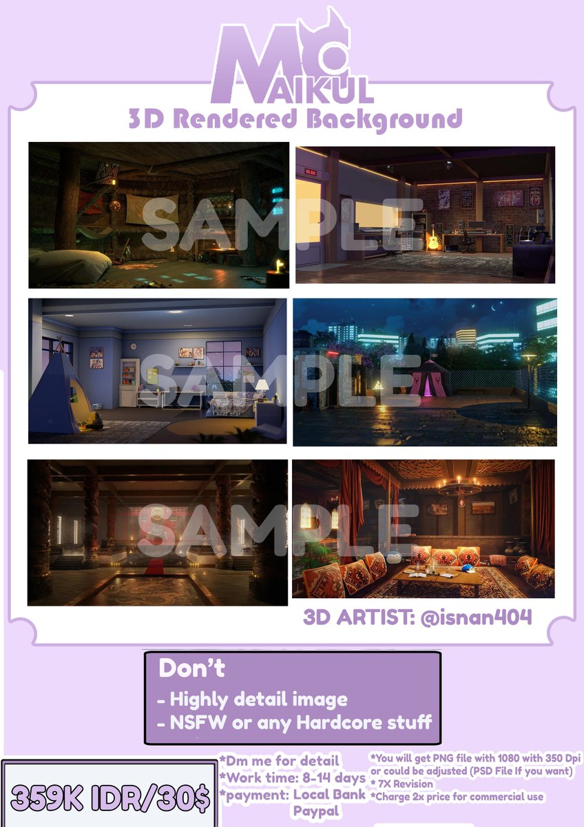Custom background is back~!
Rendered bg available for Streaming overlay!!!
Will open 5 slot for this month...
Feel free to hit our dm :D

#commissionsopen #opencommissions #commissions #originalcharacter #digitalart #fanart #ENVtuber #ENVtuber #VtuberID #VTuberAssets