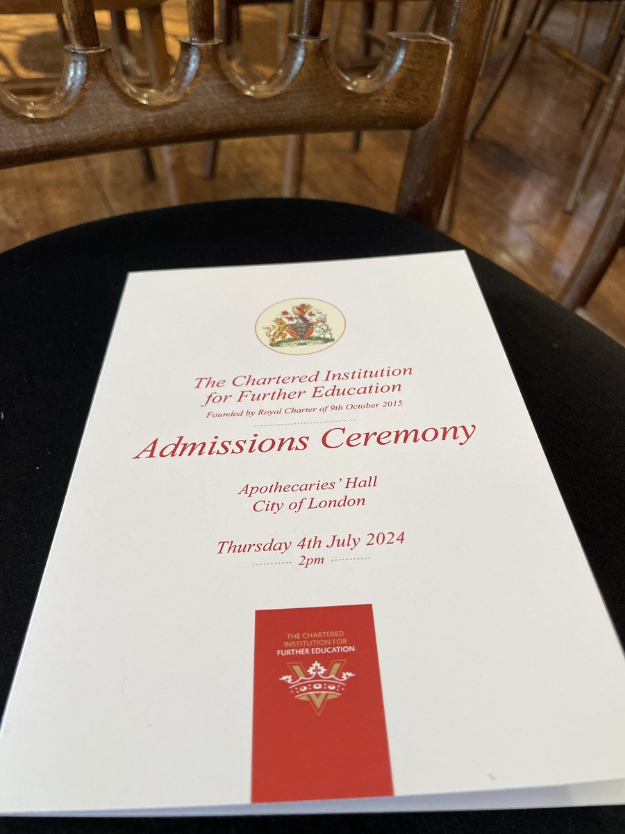 Today, we were proud to host our Admissions Ceremony at Apothecaries’ Hall in London to confer new members, honorary fellows and fellows to the Chartered Institution for Further Education. 
#CIFE #Skills #FurtherEducation