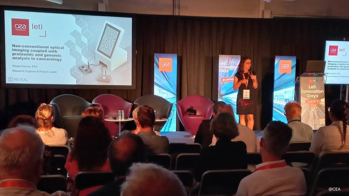 🚀✨Revolutionizing Cancer Research! Chiara Paviolo presented at LETI Innovation Days 2024 an invited talk on "Non-conventional Optical Imaging Coupled with Proteomic and Genomic Analysis in Cancerology." 🔬 These techniques can transform cancer understanding and treatment. 🔍