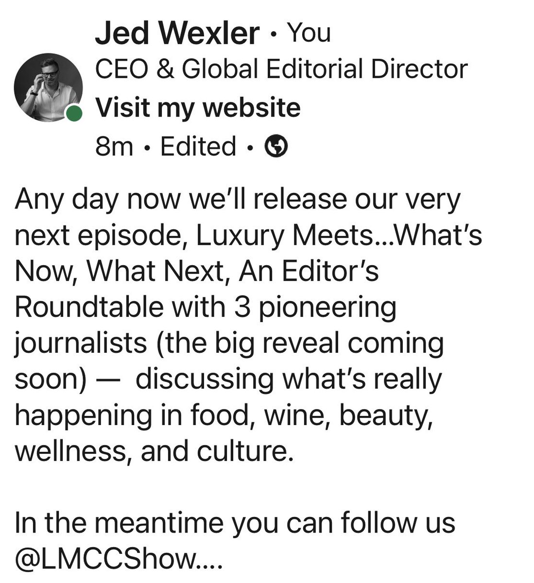 Jed Wexler tweet media