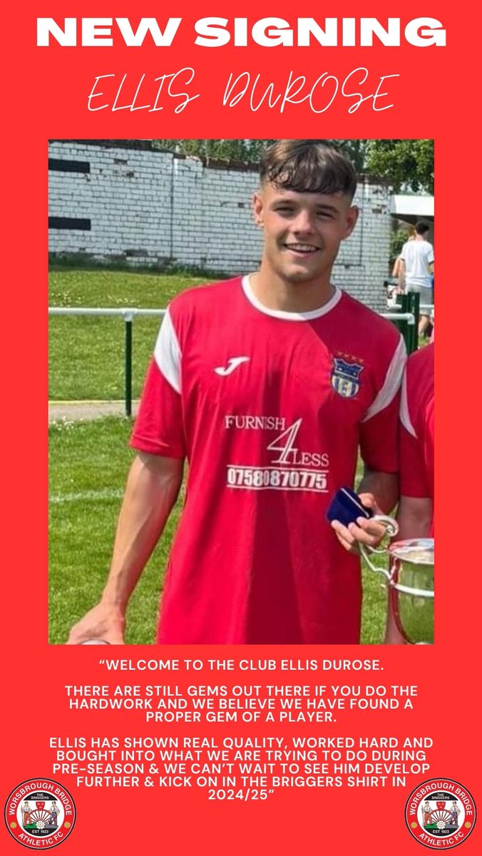 Signing Alert 💥

The waiting is over &amp; new signing 1 is a young lad who has learned his craft at Wombwell Main &amp; a player gaffer <a href="/leemoz9/">LM9</a> is excited to be working with who has made an instant impact in the 1st team squad &amp; shown real quality.

Welcome to the club <a href="/durose_ellis/">EllisDurose</a>