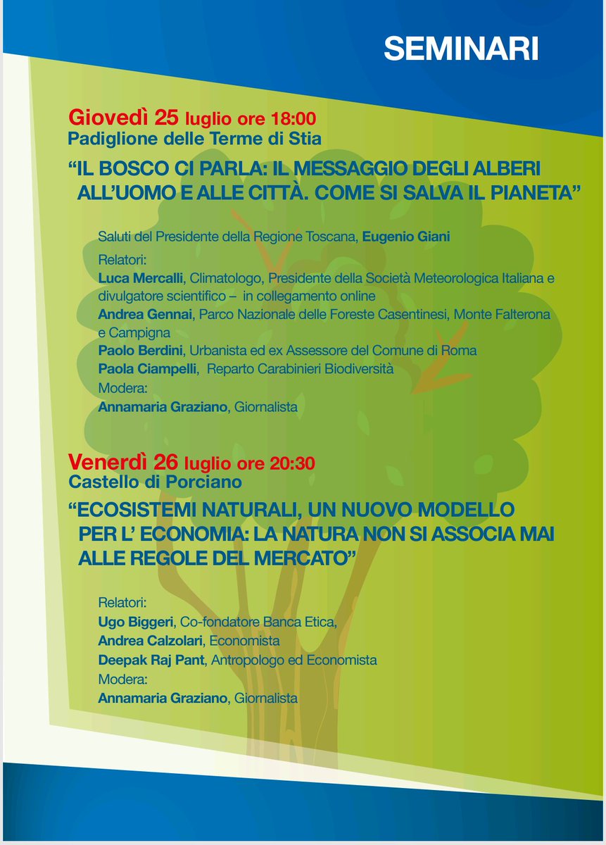 Il 26 luglio sarò al castello di Porciano a #Stia #AR
Natura ed economia 
Una tre giorni in posti stupendi in #casentino
arezzonotizie.it/eventi/radici-…
