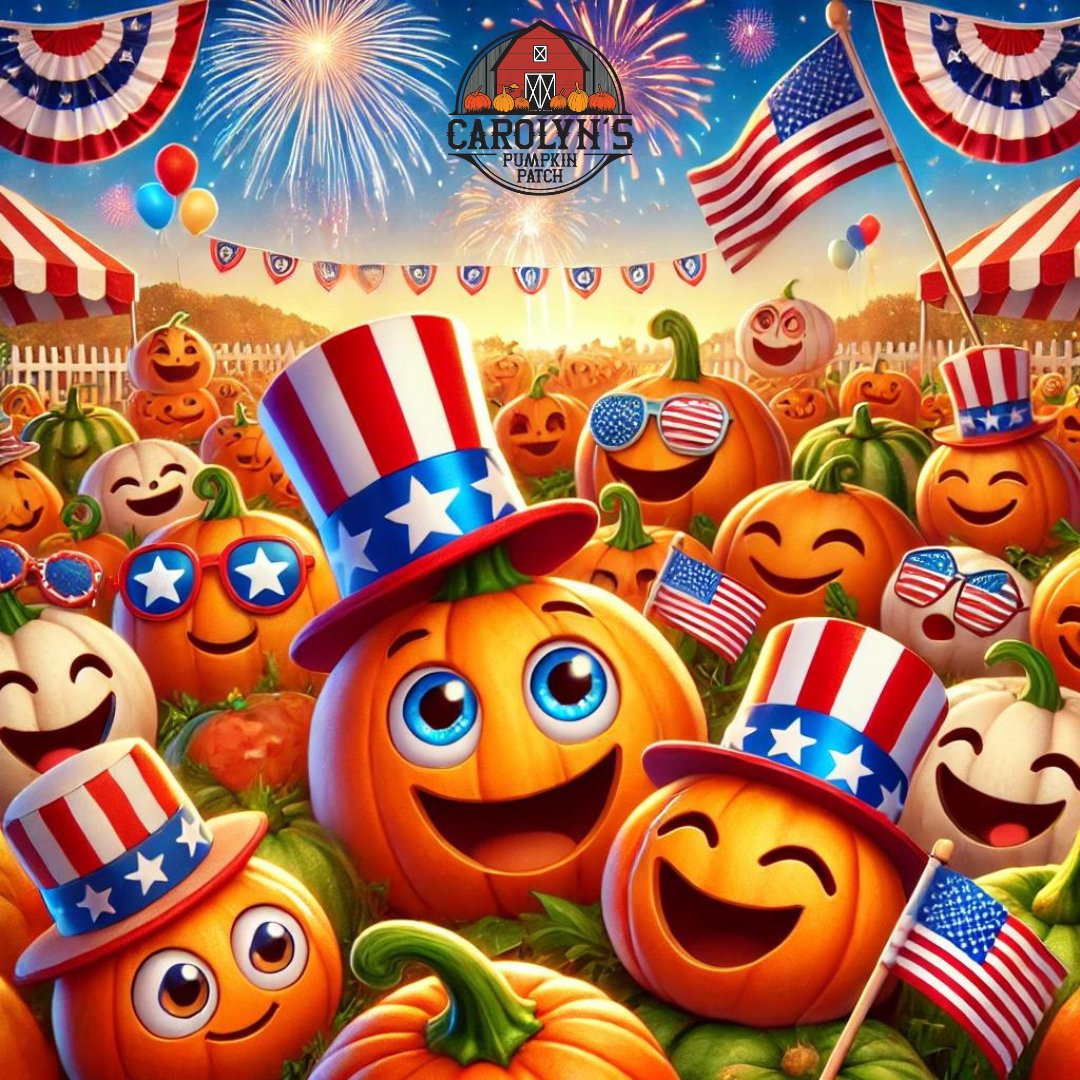🇺🇸 𝐇𝐚𝐩𝐩𝐲 𝐅𝐨𝐮𝐫𝐭𝐡 𝐨𝐟 𝐉𝐮𝐥𝐲 𝐟𝐫𝐨𝐦 𝐞𝐯𝐞𝐫𝐲𝐨𝐧𝐞 𝐚𝐭 𝐂𝐚𝐫𝐨𝐥𝐲𝐧'𝐬 𝐏𝐮𝐦𝐩𝐤𝐢𝐧 𝐏𝐚𝐭𝐜𝐡!  
Make it a safe and enjoyable celebration and long weekend!