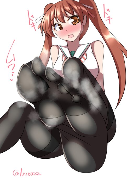 「何?リベの足裏、嗅ぎたいの…?///」ムレムレ黒タイツリベッチオチャン(ˇωˇ)進水日おめでとう!(連続1581日目#艦これ版真剣お絵描き60分一本勝負_20240704 #艦これ版深夜の真剣お絵描き60分一本勝負 #めび環んどろ #10000日チャレンジ #リベッチオ進水日 