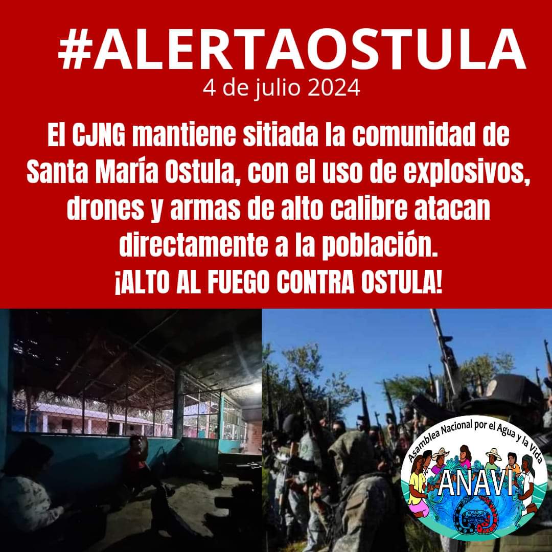 #alertaostula #AltoAlFuegoContraOstula  COMUNICADO DE LA ASAMBLEA NACIONAL POR EL AGUA Y VIDA

wp.me/p8qHTQ-2Im