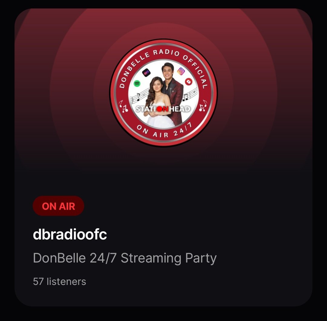 57 Streamers Unlocked. Let's keep joining! 🖤❤️

📻: stationhead.com/dbradioofc

#DonnyPangilinan #BelleMariano
#DonBelle | #DBRadio