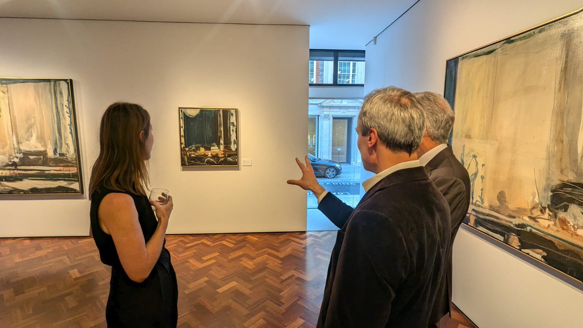 AusHouseLondon's tweet photo. @AusHCUK Stephen Smith was delighted to attend a preview of the exhibition this week to hear how the presence of Peter’s work at @MessumsLondon is indicative of a growing UK interest in Australian art. https://t.co/DjHcZ9WqRP