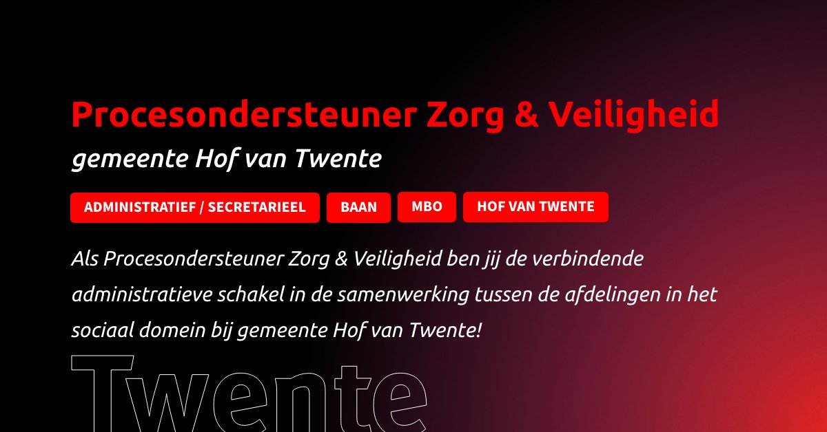 Twente (@twente) on Twitter photo ๐ฉ๐ฎ๐ฐ๐ฎ๐๐๐ฟ๐ฒ ๐๐ถ๐๐ด๐ฒ๐น๐ถ๐ฐ๐ต๐ | Ben jij de nieuwe procesondersteuner zorg & veiligheid bij <a href="/gemhofvantwente/">Gemeente Hof van Twente</a>? ๐คฉ
Jouw taken wisselen elkaar steeds af, jij vormt de sleutel voor een foutloos proces! twente.com/werken/hof-vanโฆ
#Twente #vacature #vacatures #werkenintwente ๐ฉ๐ฎ๐ฐ๐ฎ๐๐๐ฟ๐ฒ ๐๐ถ๐๐ด๐ฒ๐น๐ถ๐ฐ๐ต๐ | Ben jij de nieuwe procesondersteuner zorg & veiligheid bij <a href="/gemhofvantwente/">Gemeente Hof van Twente</a>? ๐คฉ
Jouw taken wisselen elkaar steeds af, jij vormt de sleutel voor een foutloos proces! twente.com/werken/hof-vanโฆ
#Twente #vacature #vacatures #werkenintwente