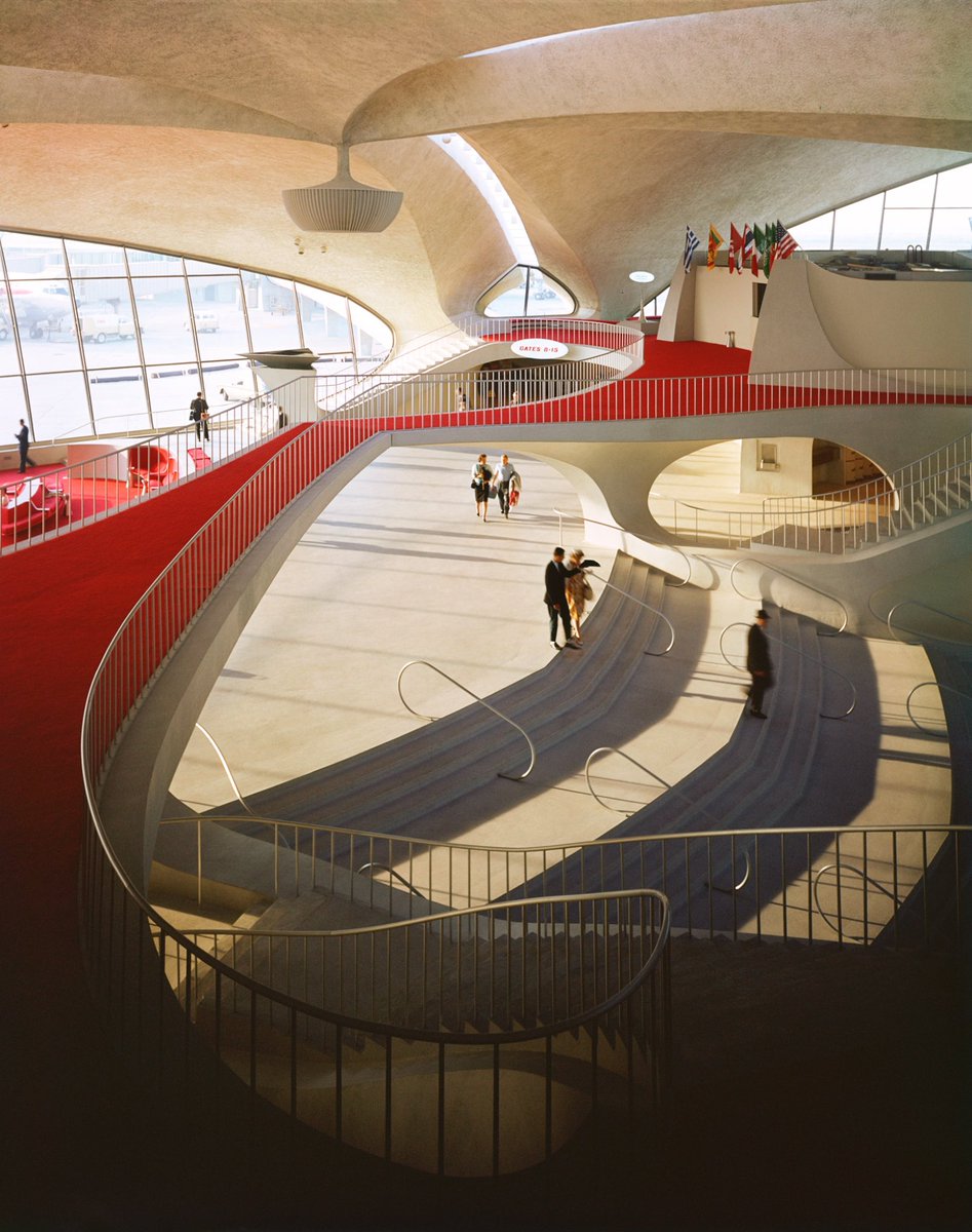 luusssso's tweet photo. The iconic TWA Terminal at JFK Airport in NYC designed by architect Eero Saarinen (1960’s) https://t.co/KIGKDxCPuX