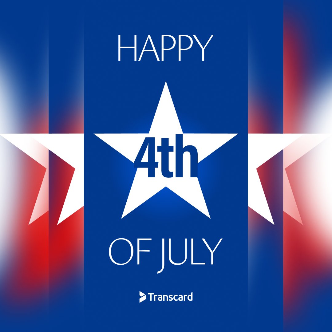 transcard_llc's tweet photo. Happy 4th of July! 🇺🇸
May this day of independence grant peace and prosperity for you and your loved ones. Let us celebrate freedom and the privileges that come with it.
Happy Independence Day, from our team at #Transcard! 🦅
#July4th #IndependenceDay #Redwhiteandblue https://t.co/ZiQ1kWt2Aa