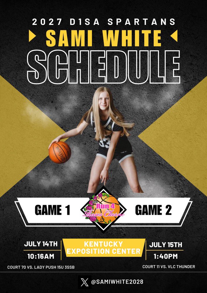 Sami White (@samiwhite2028) on Twitter photo Excited for Kentucky! Come watch us play. ๐
<a href="/D1SASpartans/">D1 Sports&Athletics</a>
<a href="/CoachRShort/">Raven Short</a>
<a href="/CaptainsGBBall/">LCHS Girls Basketball</a>
<a href="/TFNsRun4Roses/">TFN's Run 4 Roses</a> Excited for Kentucky! Come watch us play. ๐
<a href="/D1SASpartans/">D1 Sports&Athletics</a>
<a href="/CoachRShort/">Raven Short</a>
<a href="/CaptainsGBBall/">LCHS Girls Basketball</a>
<a href="/TFNsRun4Roses/">TFN's Run 4 Roses</a>
