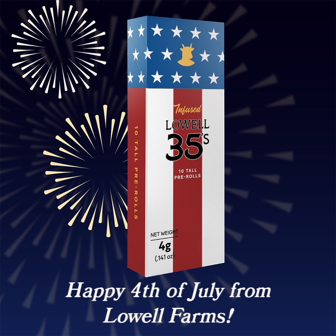 Introducing Lowell 35’s limited-edition Stars &amp; Stripes Sativa pack! Light up your summer with this unique new blend now featuring a perfect 4 grams of premium, whole flower blended with live diamonds for an enhanced experience. Available this summer only in CA.  

$LOWL $LOWL