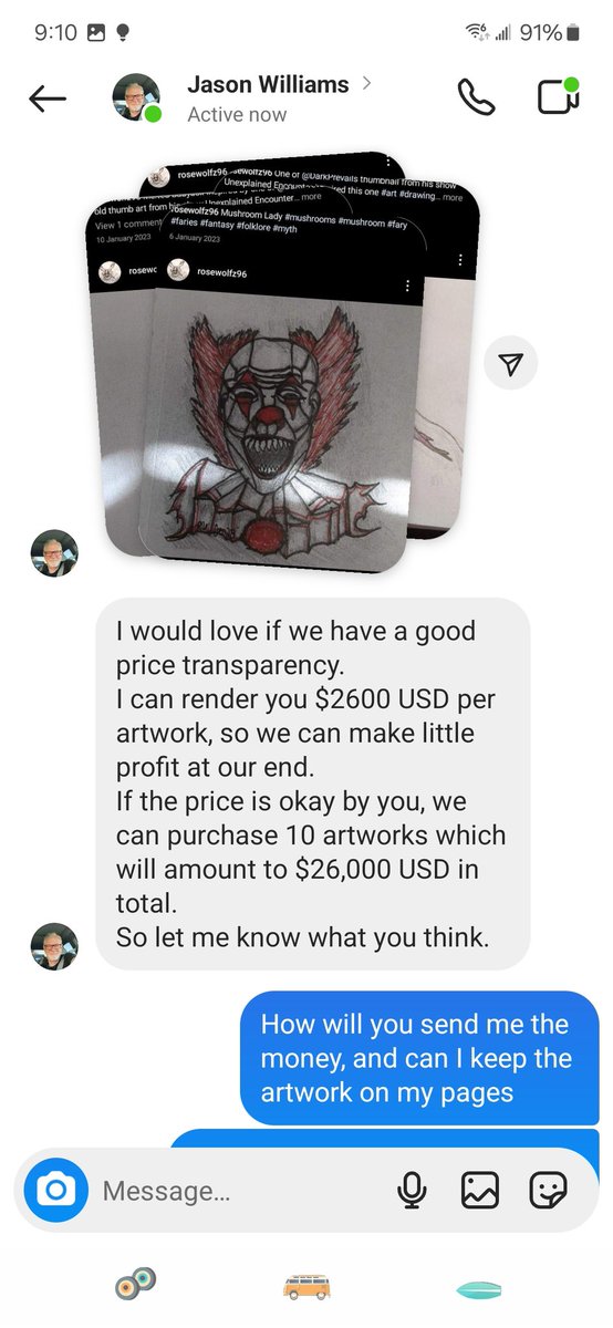 rosewolfz96's tweet photo. Well, this is a new one for me, part 1 #ScamAlert #scammer #scams #scamming #art #artworks #artwork #creatureart #creaturedesign #color #colorfull #drawing #draw #doodle #inkart #inkdrawing #ink #love #neon #nft #pen #penart #pendrawing #scetching #showmyarts #scetch https://t.co/IjxdLCPo2g