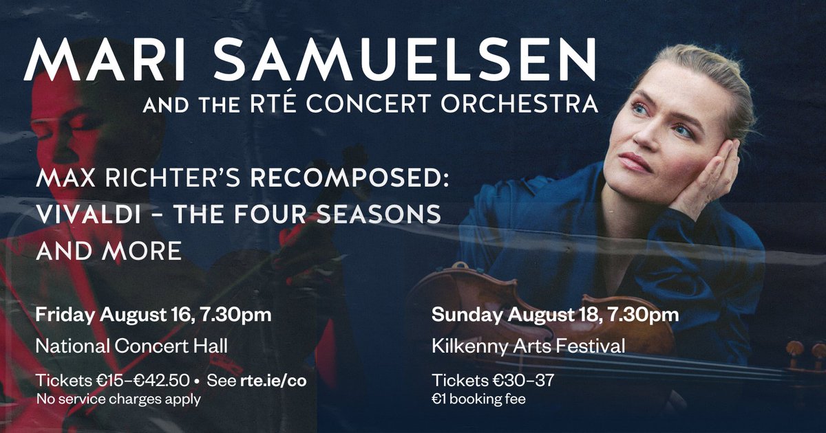 Performing Max Richter's Recomposed and music from her upcoming album LIFE for the very first time, Norwegian violinist Mari Samuelsen <a href="/samuelsofficial/">Mari Samuelsen</a> joins the RTÉ Concert Orchestra this August 💙
<a href="/NCH_Music/">National Concert Hall</a> Friday August 16
<a href="/KilkennyArts/">KilkennyArtsFestival</a> Sunday August 18 
 🎻