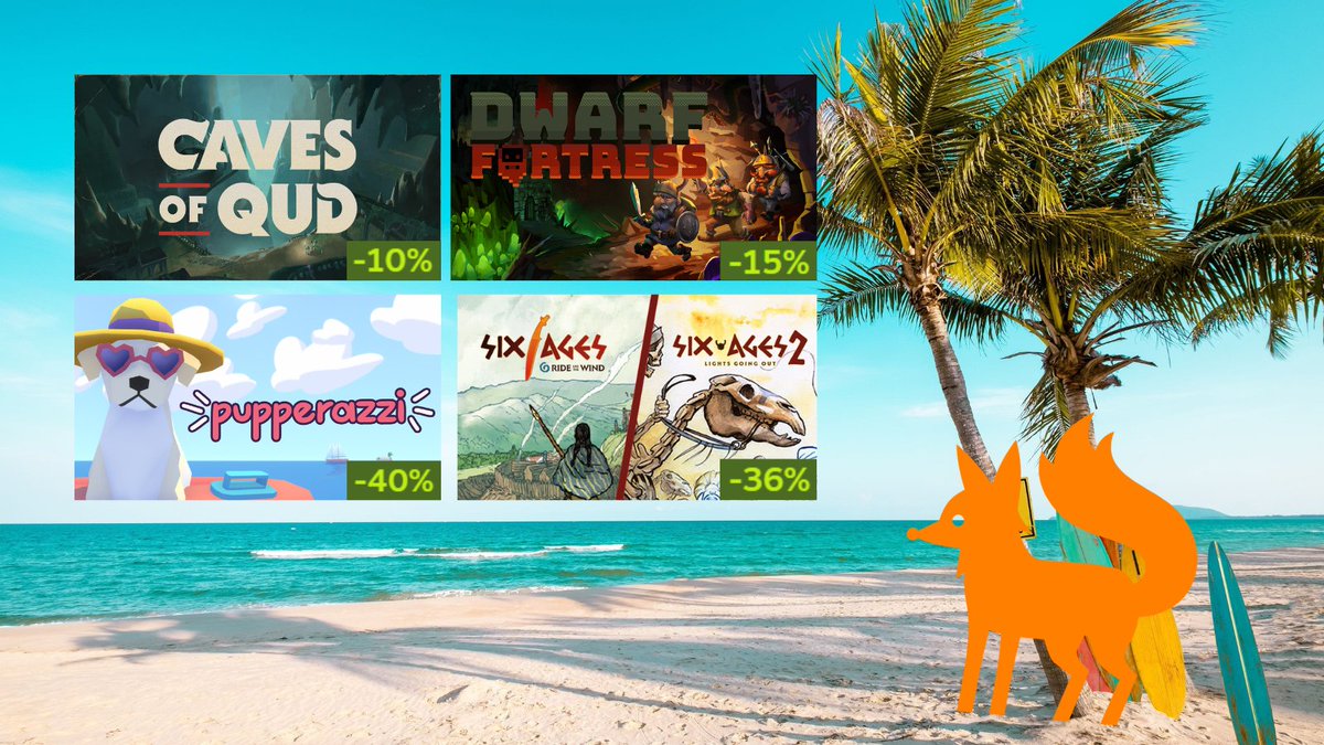 Great deals on our published games during the Steam Summer sale. 

Get even deeper discounts by getting them in ✨bundles✨

ALL the dealz: store.steampowered.com/search/?publis…