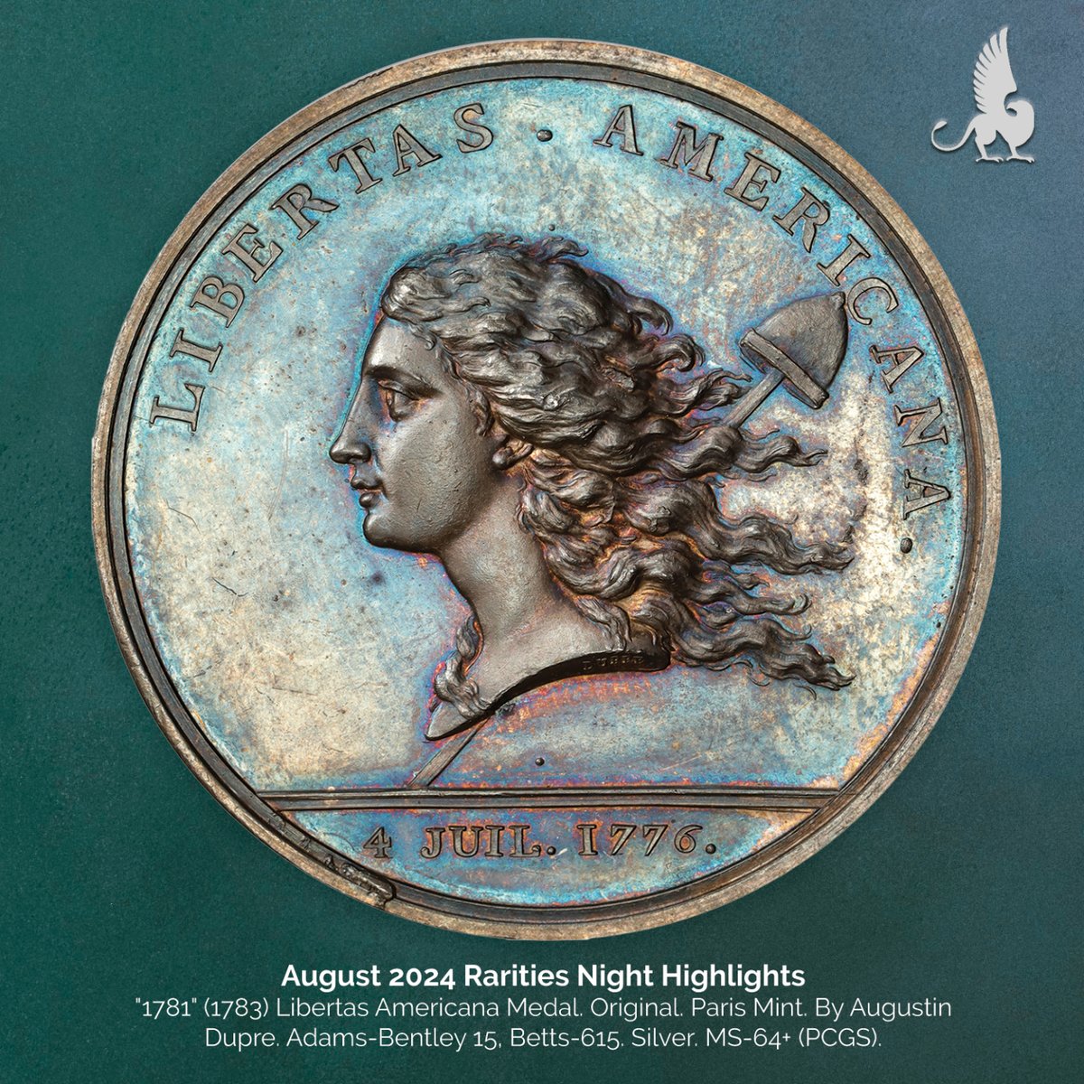StacksBowers's tweet photo. On this day in 1776, the Declaration of Independence was signed. Celebrate the spirit of freedom and history with these iconic American coins from our upcoming Rarities Night Auction.
#ushistory #numismatics #coincollection #numismatist #coins #silvercoin #coppercoin #4thofjuly https://t.co/9vKaJkisJU