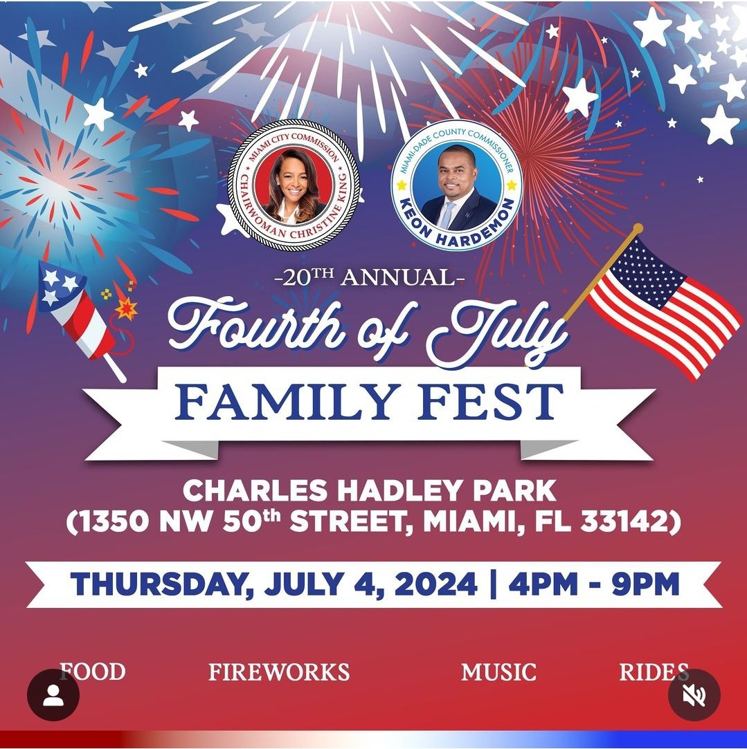 LawandaHardemon's tweet photo. 20TH ANNUAL FOUTH OF JULY FAMILY FEST. BRING YOUR FAMILY OUT THIS EVENING FOR A FUN TIME OF FIREWORKS MUSIC RIDES FOOD #CHARLESHADLEYPARK 
COMMISSIONER 
#KINGHARDEMON
BETTERTOGETHER https://t.co/qgNZfIMy7v