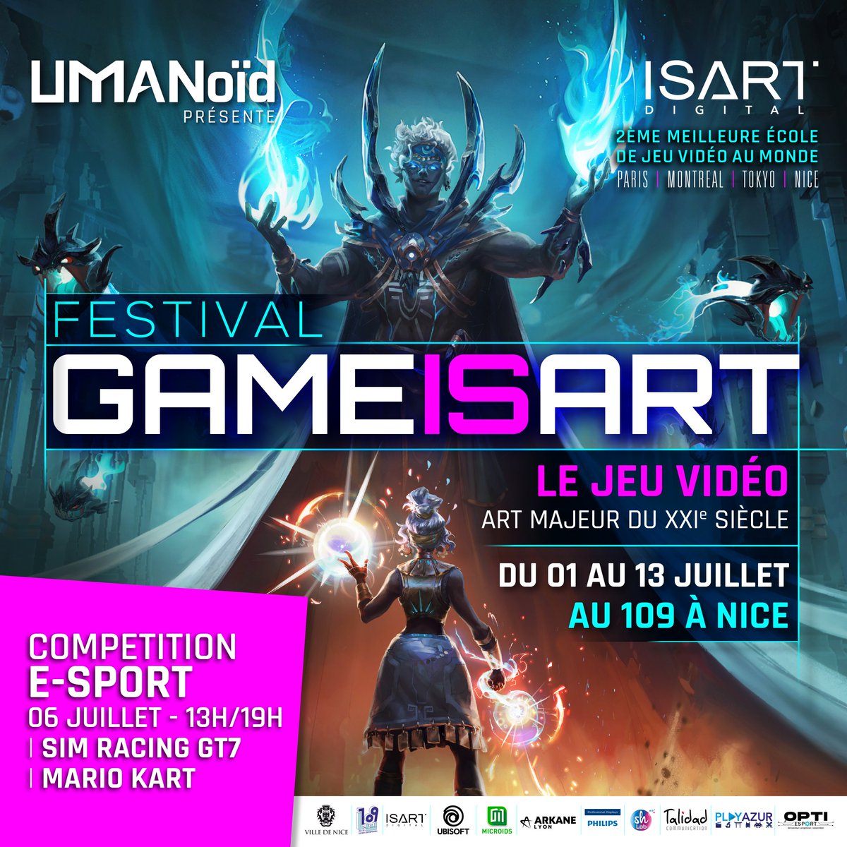 Ce Samedi nous serons présents au Festival GameIsart 🔥

🎮Animations, compétition et challenges autour du jeux vidéo avec notamment du 🏎 Sim Racing, Mario Kart, Trackmania et d'autres.

👉Nous vous attendons nombreux ce  Samedi 6 Juillet au 109 à Nice à partir de 13h.