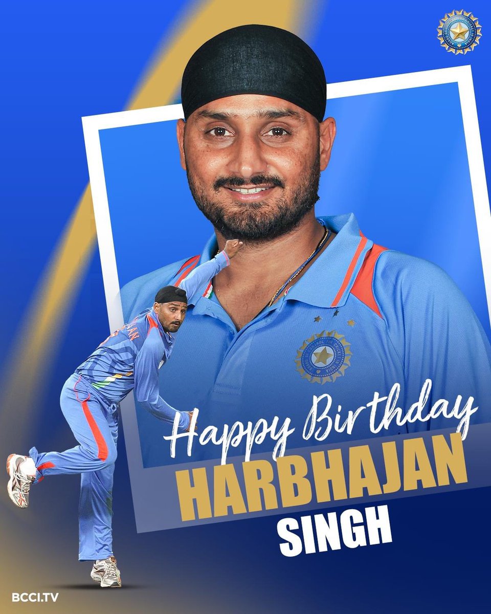 HarbhajiFanClub's tweet photo. Wishing The Indian Cricket Team Talented All Rounder’s Cricketer @harbhajan_singh Pahaji Many Many  Happy returns of the day  May God bless you with a long and healthy life!  #CricketTwitter     @Harbhajan_Fans 🎉❤️🍰🍫🥃💐💥🍾🍺💐🎁🍫🎉

#HBDHarbhajanSingh  @Geeta_Basra https://t.co/Lt8RR4pZ1P