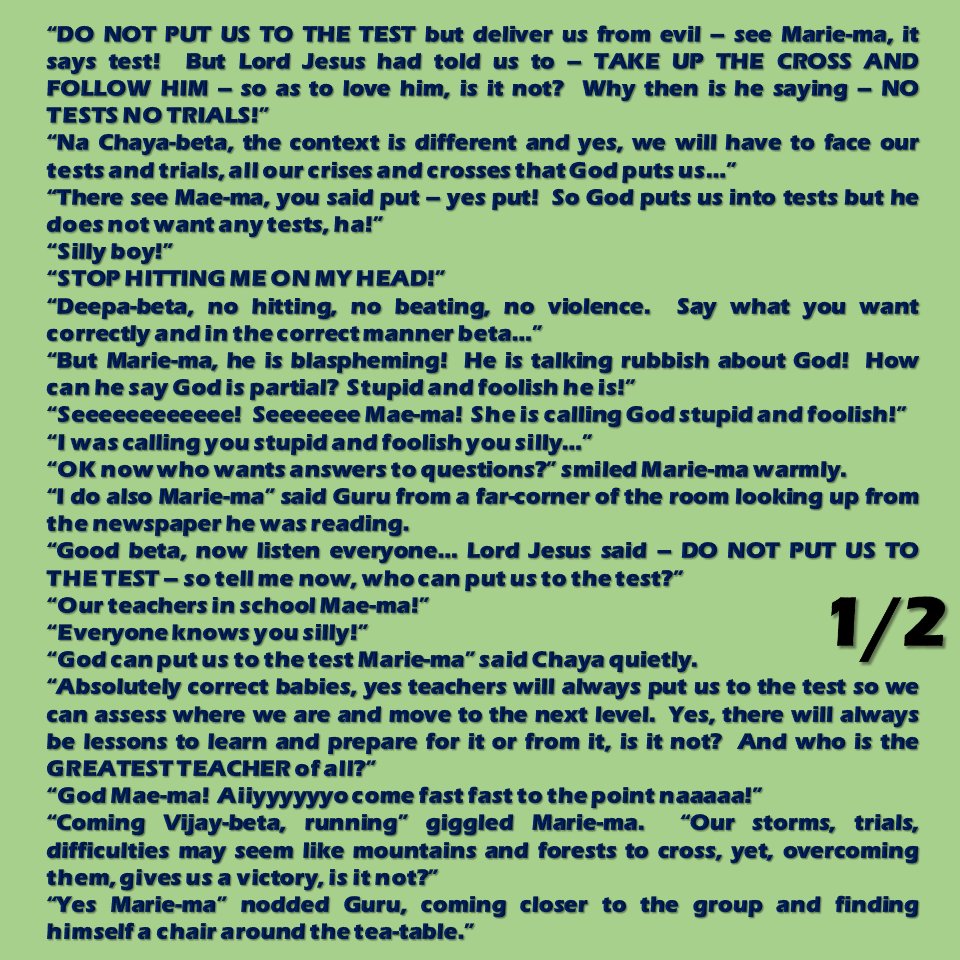 PariWriting's tweet image. At every #stage God #allows us to #CHOOSE.. IF we #wish 2b THE #TEST for another2b #raised OR IF we #prefer 2b the ones going thru them, #delivered from evil AND #passing THE TEST 2wards #victory or a #raise to the "#nextLEVEL" - Our Lord's #prayer "#OurFather" has much #meaning