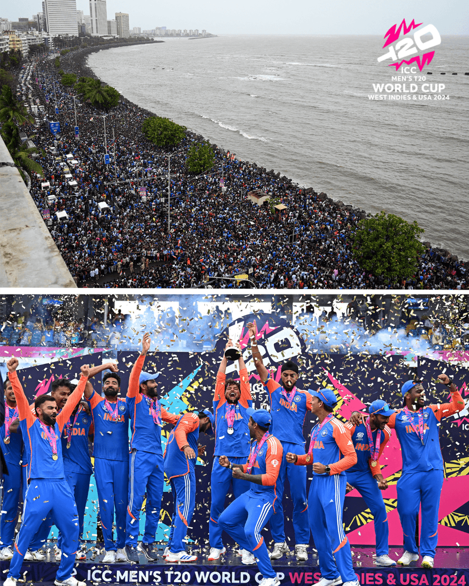 T20WorldCup's tweet photo. Flooded with pride 🇮🇳

Fans pour in to share the joy of India's #T20WorldCup victory 🏆 https://t.co/YuiACngpb4