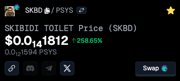 syskibidi's tweet image. and $SKBD still goes BRRRRRR 🚀🚀🚀

buy more while it's time at app.pegasys.fi/#/swap?outputC…