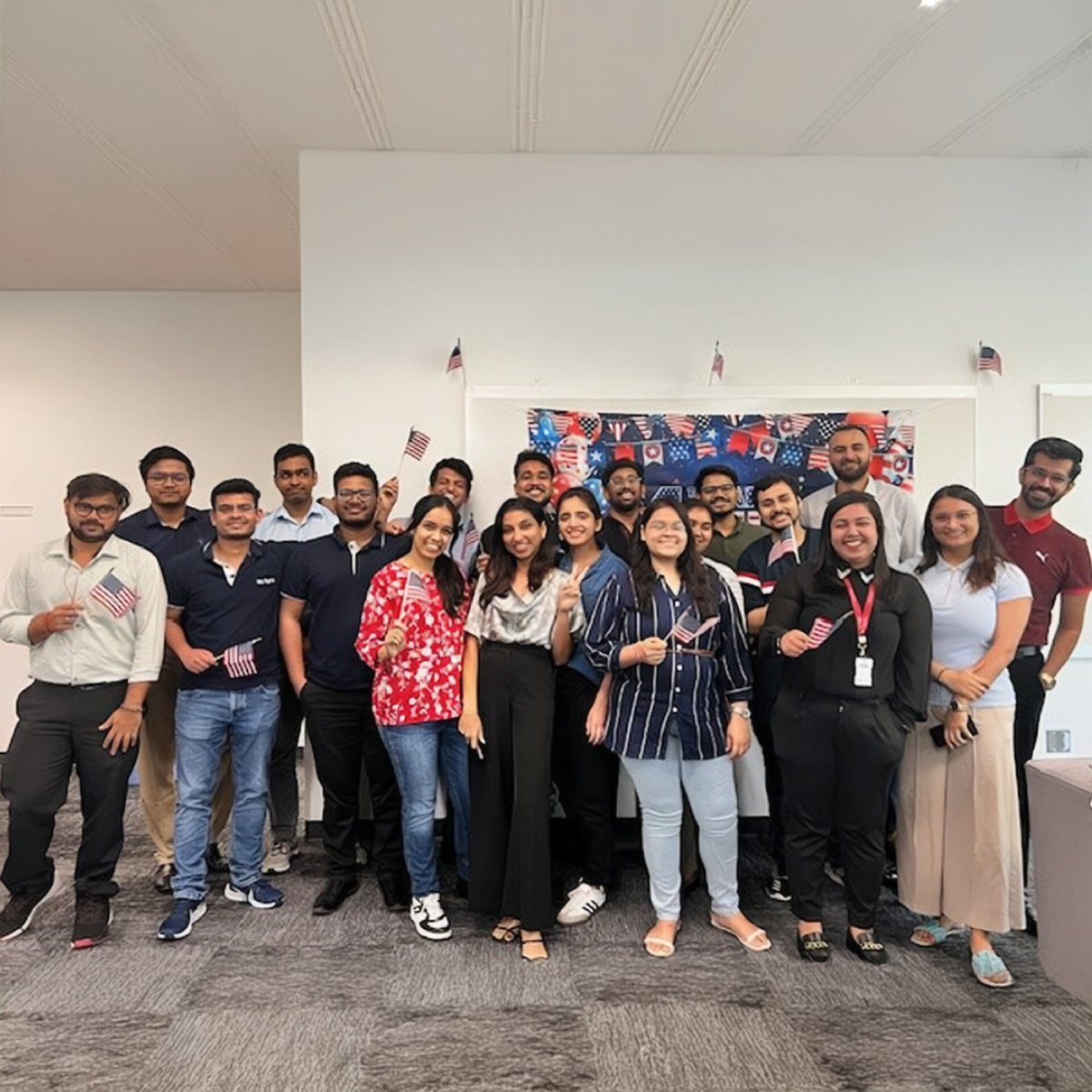 MuSigmaInc's tweet photo. Happy Fourth of July!
Our Austin office was decked out in red, white and blue as Mu Sigmans celebrated the spirit of the occasion with friends and delicious treats. Here are some glimpses of our celebrations.
#4thofJuly #AustinOffice #LifeAtMuSigma https://t.co/RhmMWz9RJG