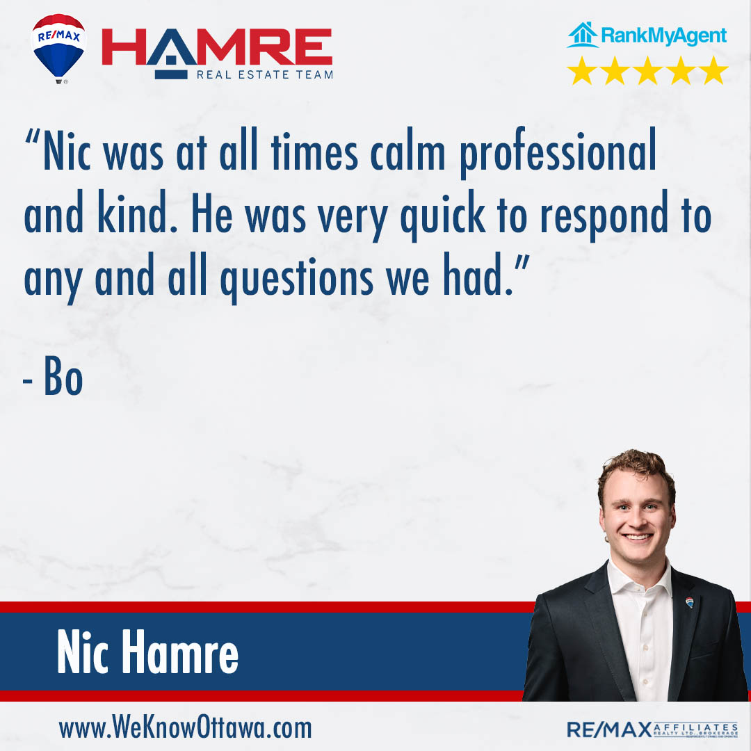 HamreREMAX's tweet photo. 😊"Nic was at all times calm professional and kind."

Here is a five-star review for Nic Hamre and the Hamre Real Estate Team! 🤩

➡️In the end it's all about our clients and their experience.

We are grateful we were able to help!

#REALTORReview #WeKnowOttawa #OttawaRealEstate https://t.co/FkIyaVwKRK