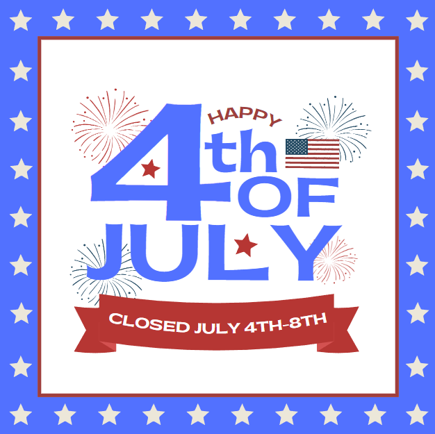PMTSbirmingham's tweet photo. We will be closed July 4th-8th! We will be back open for business on July 9th! Stay safe!💙 ❤️ 🤍 https://t.co/gSgiG9VWwc