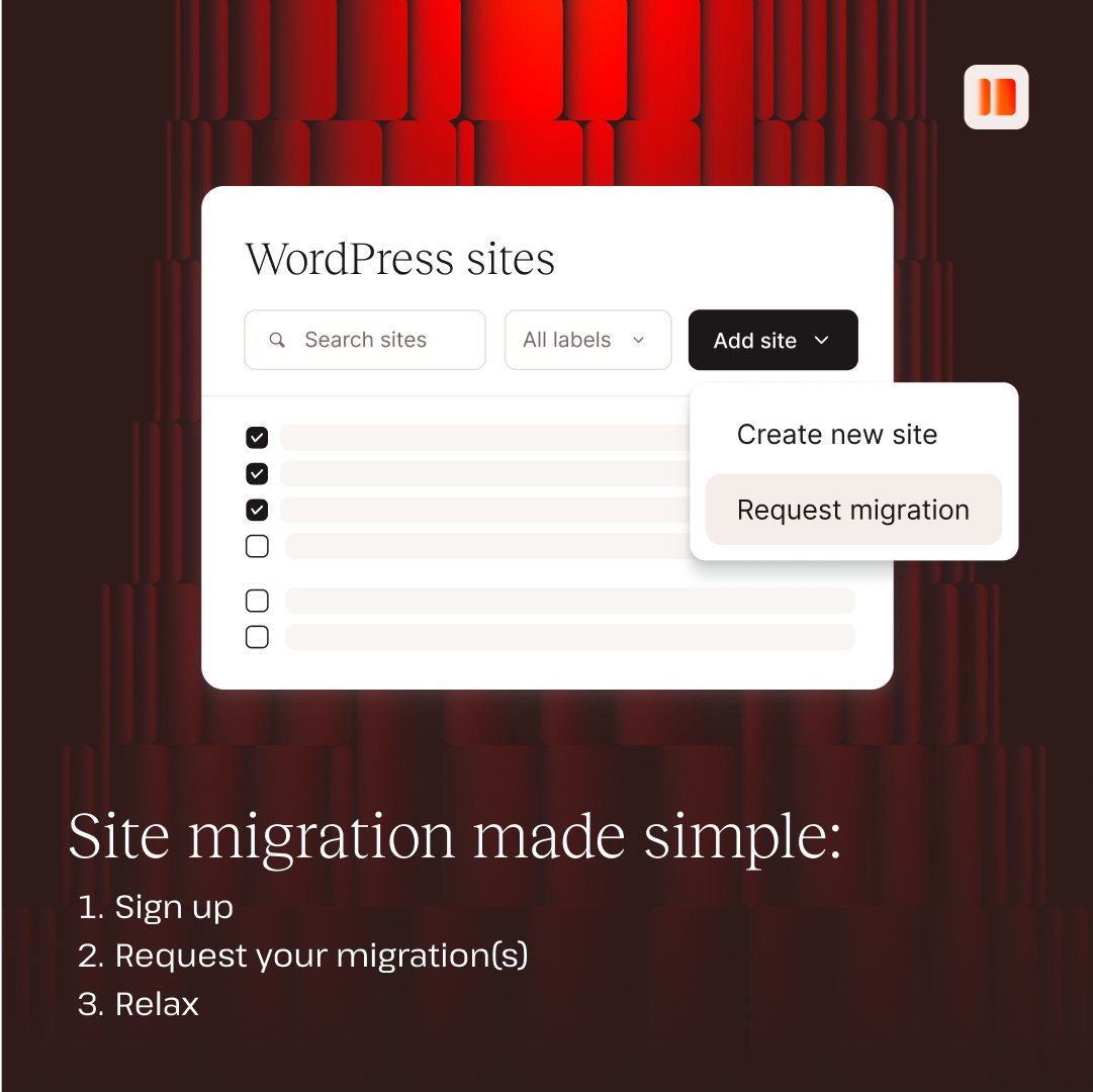 kinsta's tweet photo. Hey, did you know? We're now offering FREE and UNLIMITED WP site migrations to Kinsta across all plans. 🥳

Move as many sites as you want ✨ whenever you want it ✨ with FREE malware removal for added peace of mind!

Find out more about it here ⬇️
https://t.co/Q880Erib8u https://t.co/OXAYK98ShX