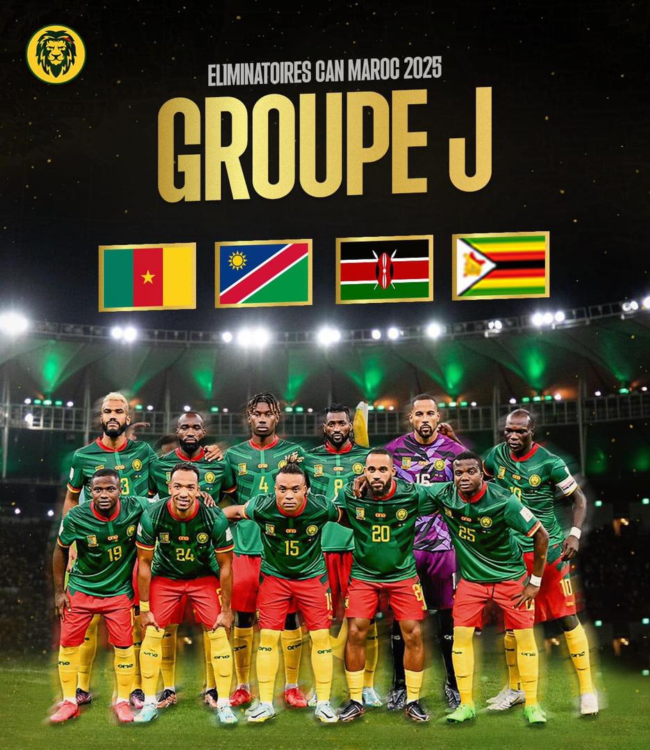 🔴 𝐄́𝐥𝐢𝐦𝐢𝐧𝐚𝐭𝐨𝐢𝐫𝐞𝐬 𝐂𝐀𝐍 𝟐𝟎𝟐𝟓: 𝐥𝐞 𝐂𝐚𝐦𝐞𝐫𝐨𝐮𝐧 𝐝𝐚𝐧𝐬 𝐥𝐞 𝐠𝐫𝐨𝐮𝐩𝐞 𝐉
C'est ce qui ressort du tirage au sort, qui s'est tenu ce jeudi 4 juillet à Johannesburg. les autres équipes qui constituent ce groupe sont: la Namibie, le Kenya et le Zimbabwé.