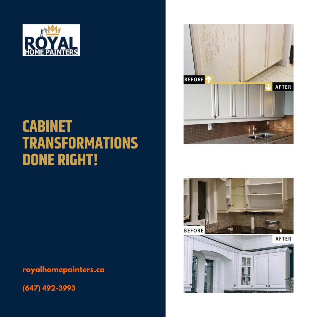 PaintersRoyal's tweet photo. Cabinet transformations done right! #TorontoPainters https://t.co/nlLLL8ojbR
