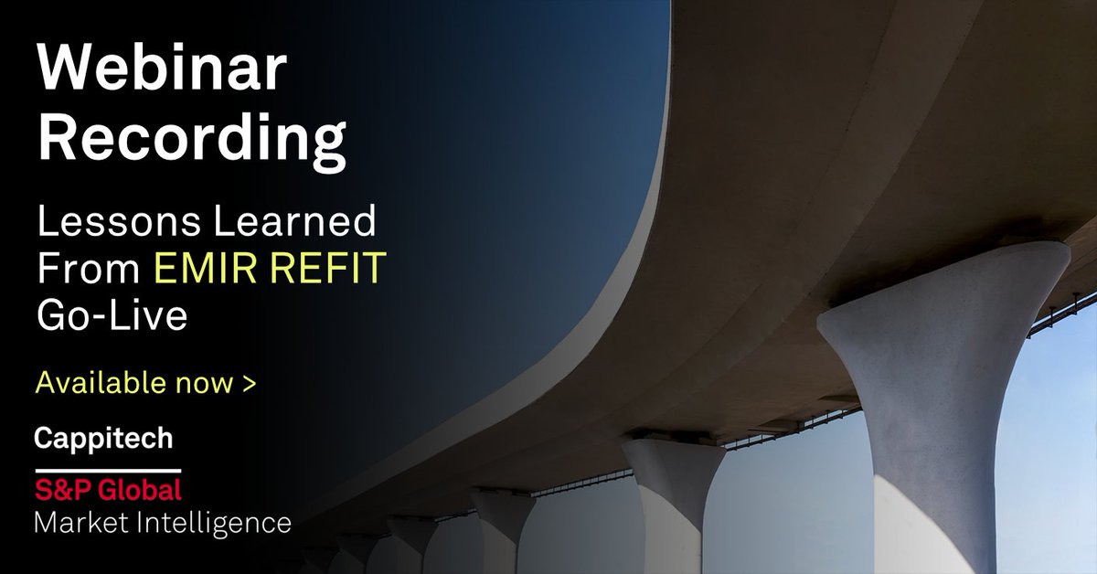 Available now: On-demand webinar of Lessons Learned From EMIR REFIT Go-Live.

If you couldn’t join us live, here’s your chance to catch up with a detailed breakdown of the go-live top preparation challenges, ACK/NACK stats, and much more.

Listen now: hubs.la/Q02FmZ9t0