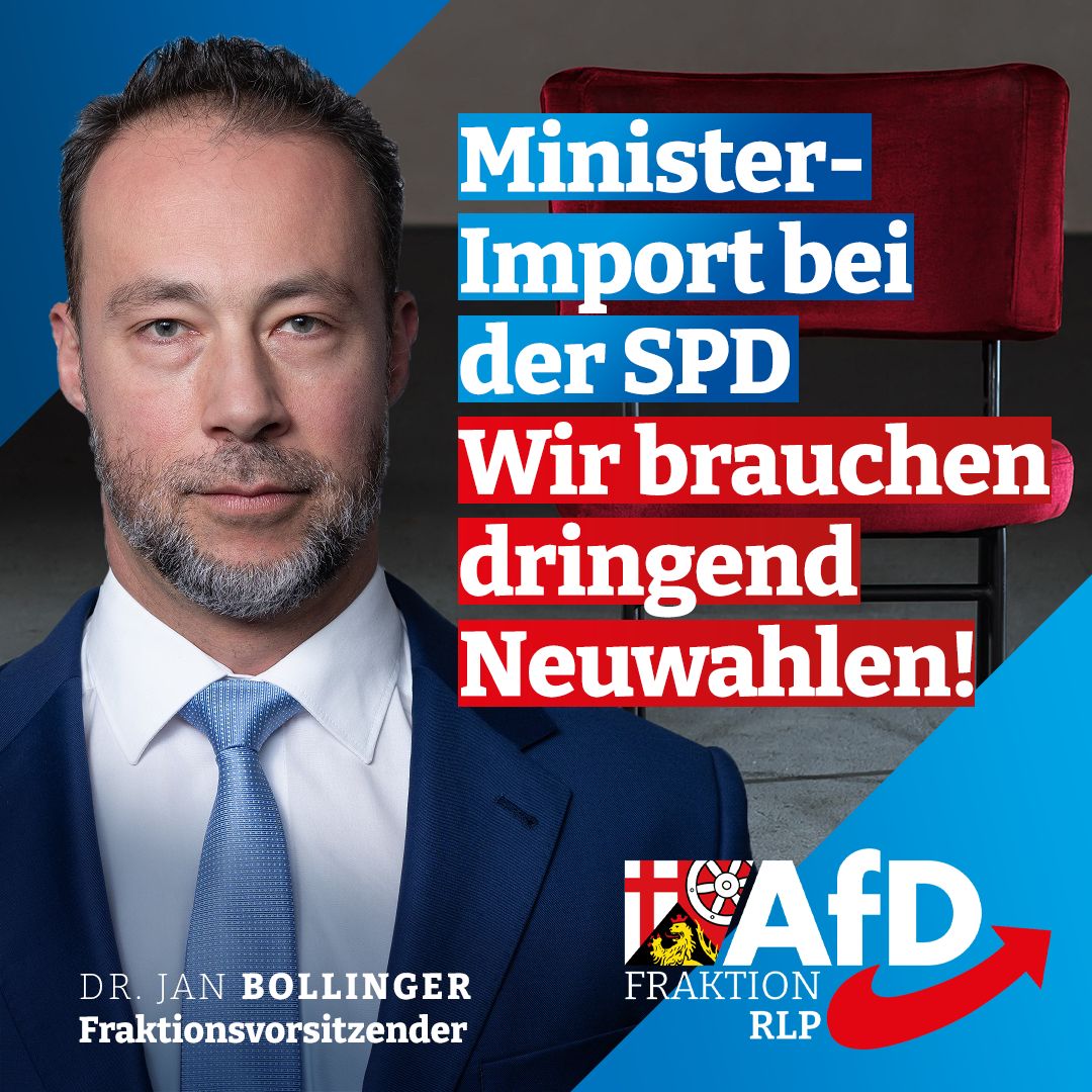 AfDFraktionRLP's tweet photo. Dr.Jan #Bollinger (#AfDFraktionRLP): #Neubesetzung #Ministerium für #Soziales: #SPD- und #Quoten- #Armutszeugnis! #Neuwahlen jetzt!
https://t.co/VcGBzBI2VA https://t.co/R0SwIG8sca