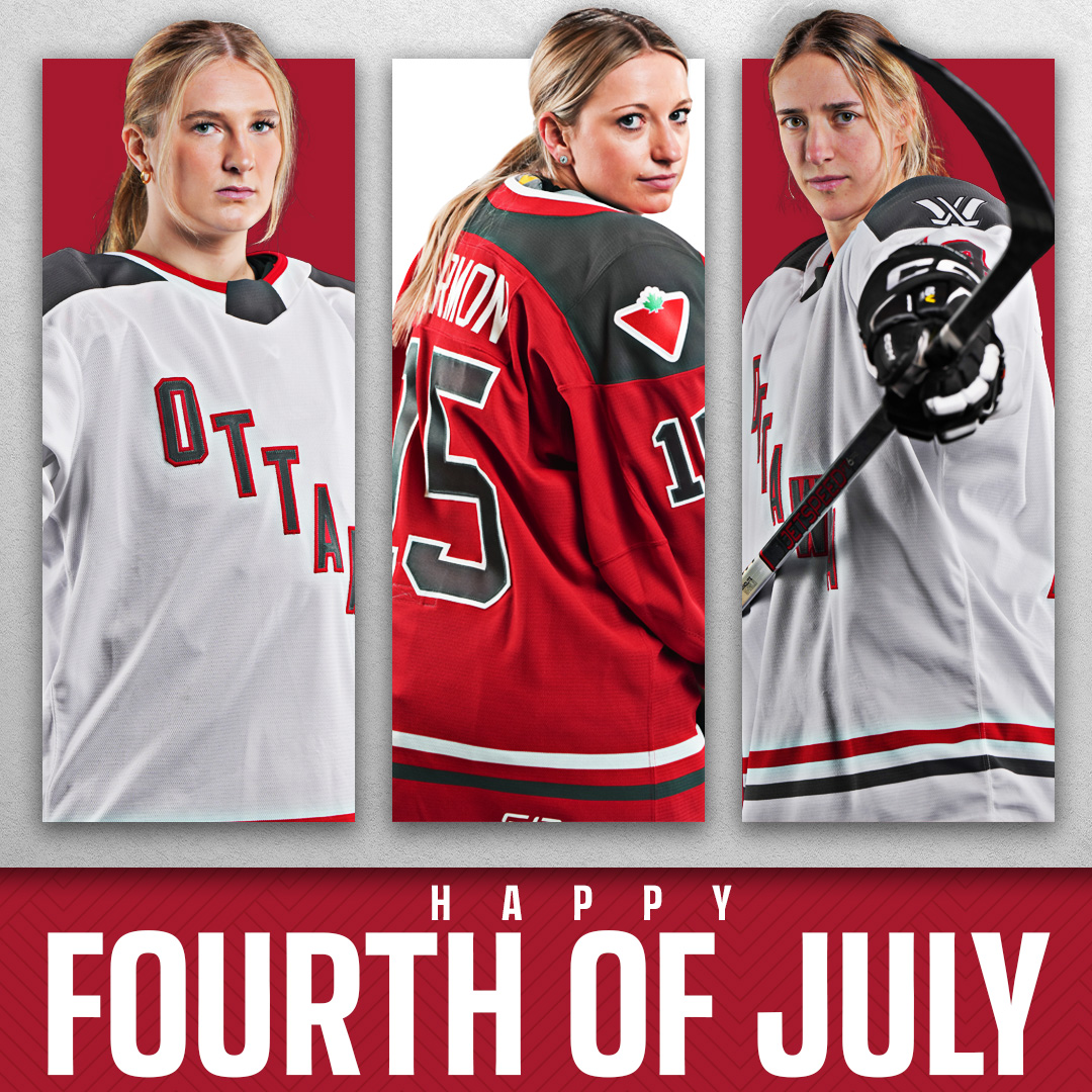 PWHL_Ottawa's tweet photo. To all of our friends south of the border, we wish you a Happy Fourth of July today! 🇺🇸 https://t.co/KhjXsNXnIi