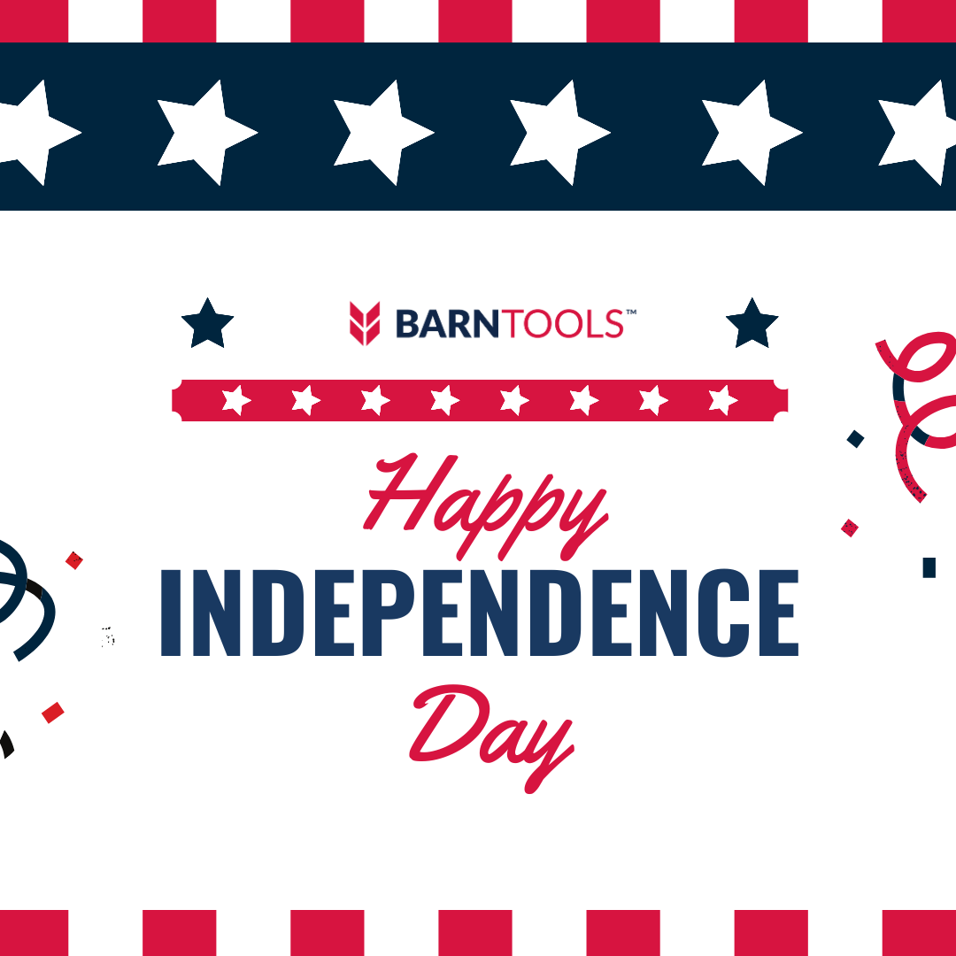 Happy Independence Day! The BarnTools team would like to wish everyone a safe a fun-filled holiday weekend. 🇺🇸