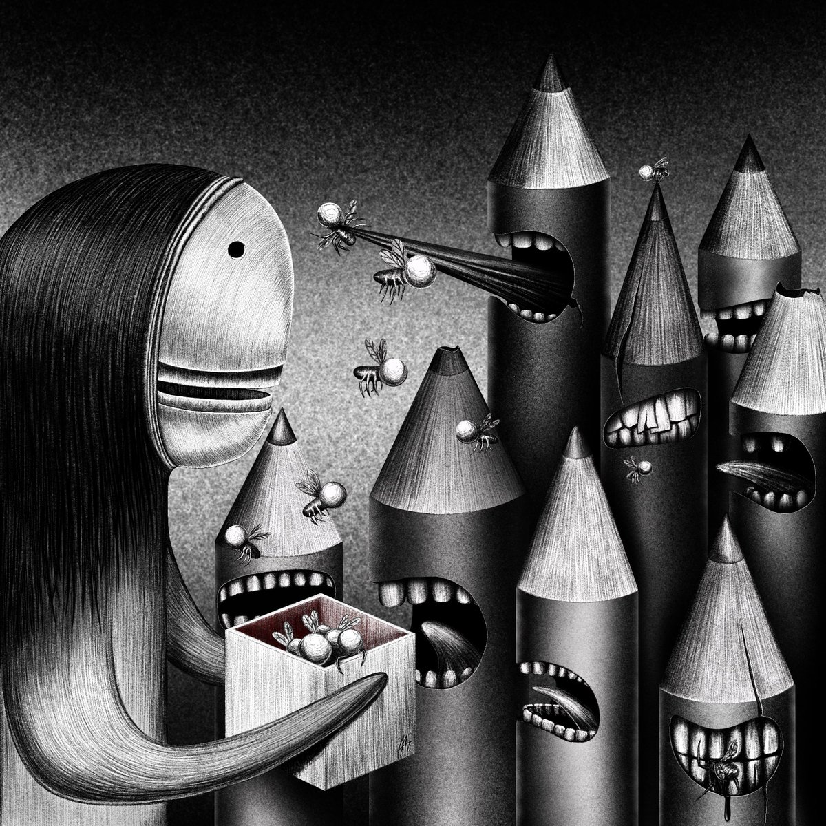 Artcrush Gallery (@artcrushgallery) on Twitter photo <a href="/aks_anthony/">Anthony Aks</a>'s artwork captivates with its surreal, dark aesthetic. Pencil characters with emotive expressions engage in a mysterious, eerie narrative, blending fantasy and reality in meticulous detail. <a href="/aks_anthony/">Anthony Aks</a>'s artwork captivates with its surreal, dark aesthetic. Pencil characters with emotive expressions engage in a mysterious, eerie narrative, blending fantasy and reality in meticulous detail.