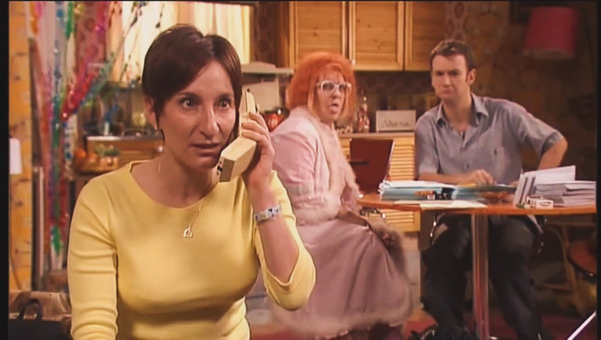 JOJEHARVEY's tweet photo. There’s some amazing telly on tonight, what with the election. But BBC2 are also showing an episode of Gimme Gimme Gimme. The one where Linda sleeps with a woman. I have no idea why they’re showing a comedy I wrote 25 years ago but who am I to argue?! https://t.co/SdUNNHjSuq
