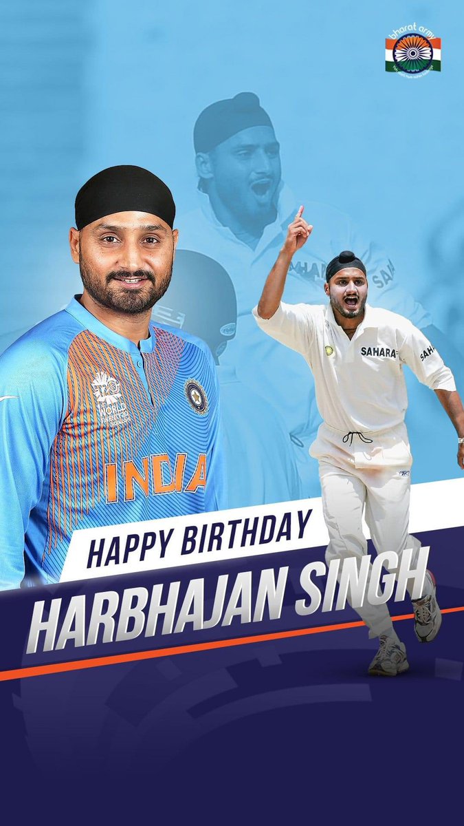 HarbhajiFanClub's tweet photo. Wishing The Indian Cricket Team Talented All Rounder  Cricketer @harbhajan_singh Pahaji Many Many  Happy returns of the day  May God bless you with a long and healthy life!  #CricketTwitter        @Harbhajan_Fans 🎉❤️🍰🍫💐💥🍾💐🎁🍫🎉

#HBDHarbhajanSingh @cricketworldcup https://t.co/xBP6TRyT88