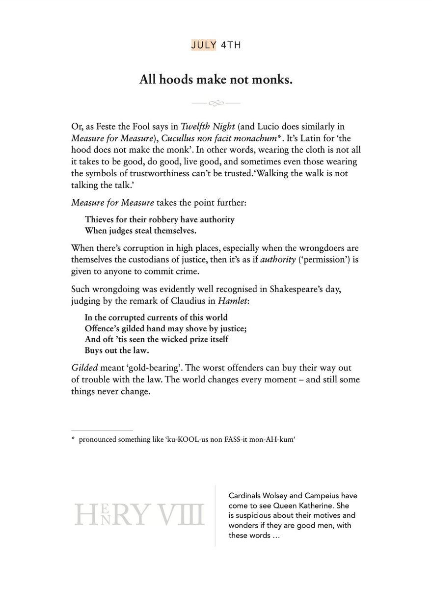 Ben Crystal (@bencrystal) on Twitter photo July 4th
"All hoods make not monks."
<a href="/davcr/">David Crystal</a>
<a href="/ChambersWords/">Chambers Word Lovers</a>
<a href="/CITheatre/">Chronic Insanity</a>
#Shakespeare #GeneralElection2024
Everyday-Shakespeare.com July 4th
"All hoods make not monks."
<a href="/davcr/">David Crystal</a>
<a href="/ChambersWords/">Chambers Word Lovers</a>
<a href="/CITheatre/">Chronic Insanity</a>
#Shakespeare #GeneralElection2024
Everyday-Shakespeare.com