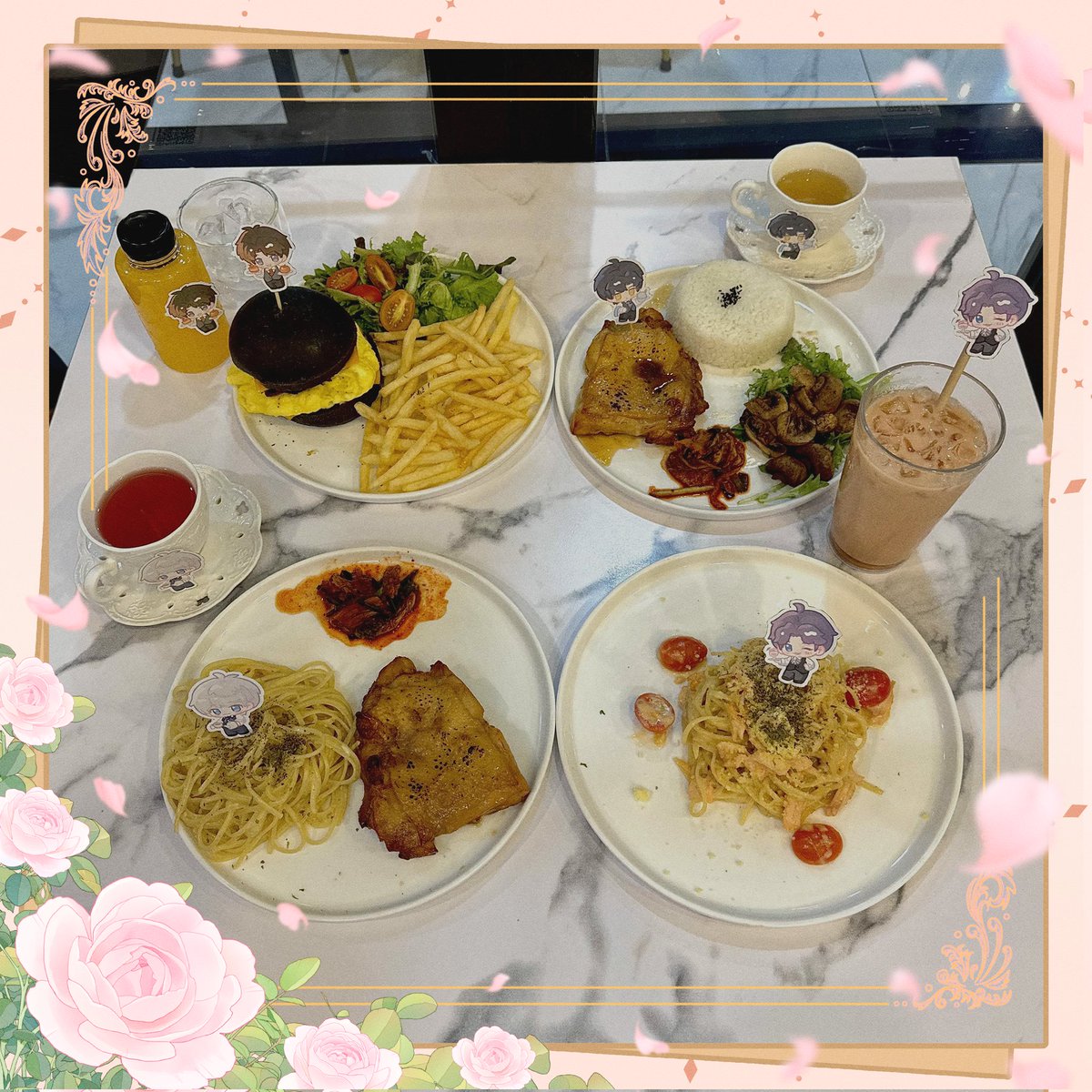 princeparasg's tweet photo. Menu (1/2)

Hello Dearest Guests! We are sorry to keep everyone waiting~ We are here to show you the dishes and drinks we’ve picked for Love and Deepspace on the 3rd of August! ٩(⸝⸝ᵕᴗᵕ⸝⸝)و*̣̩⋆̩*

Our Food and Drinks can be mixed and matched upon request https://t.co/fsj64TLruM