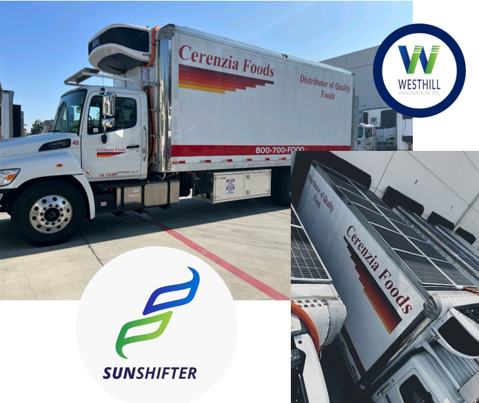 Thrilled to announce successful delivery &amp; new orders of Westhill's #SunShifter solar powered electromobility system for #refrigeratedtransport to food distributor #CerenziaFoods in California, helping them remove 17 mtCO2e and save $8000 in fuel &amp; maintenance costs in 14 months!