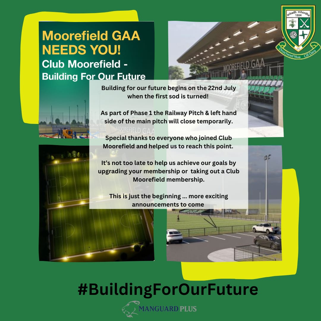 MoorefieldGaa's tweet photo. π’ Club Development update.
Special thanks to everyone who has joined Club Moorefield to date. It's not too late to join and help us on this important journey of #BuildingForOurFuture!
Stay tuned for another exciting announcement coming soon ......
#Moores2024 https://t.co/UDNKhcJPs4