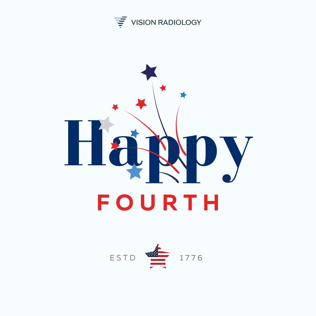 🇺🇸 Wishing everyone a joyful and safe Fourth of July!
May your day be filled with fireworks, family, and fun.
Celebrating freedom, unity, and the red, white, and blue!🇺🇸 
#IndependenceDay
#4thOfJuly
#TeleradiologywithHeart
#VisionRadiology