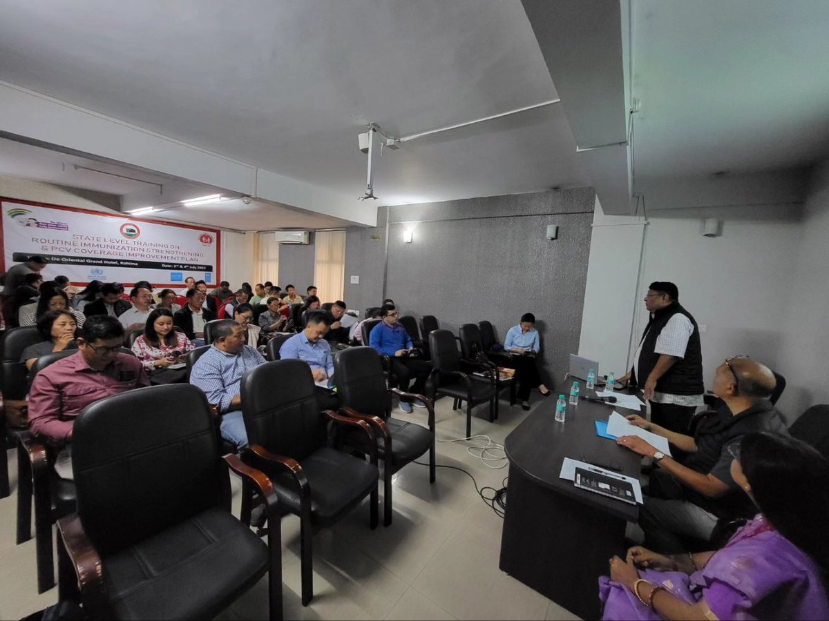 NagalandNhm's tweet photo. 2-day State Level Training on RI Strengthening & PCV Coverage Improvement Plan of the DIOs, DPMs & DCMs in Kohima on 3-4 July supported by New Vaccine Introduction team JSIIndia.
#Immunization #UIP #PCV #RICoverage https://t.co/8T5u2JNACu