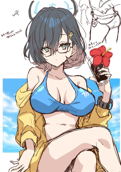 今なら数ヶ月前に描いた水着も許せる季節。 