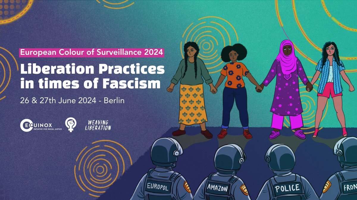 We_Liberation's tweet photo. Last week, we organised the 2nd European Colour of Surveillance Conference w/
@Equinoxrji  &amp; @iwspace in Berlin.

#COS24 gathered activists and organisers to discuss liberation practices in times of fascism, centering migrant justice

A quick 🧵on what happened! https://t.co/08m3g7mVZl