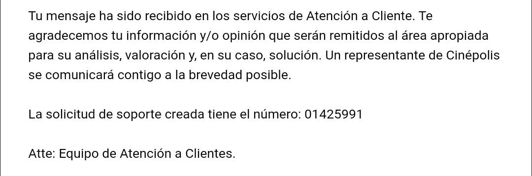thfernanda's tweet photo. @AyudaCinepolis Hola, otra vez. 
Me enviaron el número de folio 01425991, me gustaría saber si puedo seguir usando mi cuenta mientras está el proceso de aclaración o debería evitarlo para afectar el resultado. 
¿qué debemos modificar para evitar este tipo de fraudes?¿la contraseña es suficiente? https://t.co/7scqeO3NVT