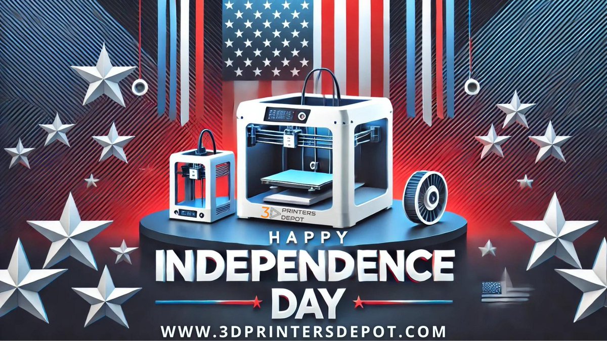 3dprintersdepot's tweet photo. 🇺🇸 Happy 4th of July! 🎇 Celebrate Independence Day with cutting-edge 3D printing technology. Check out our latest printers and scanners. #4thofJuly #IndependenceDay #3DPrinting #Tech #3DPrintersDepot https://t.co/1e1vjaleWz
