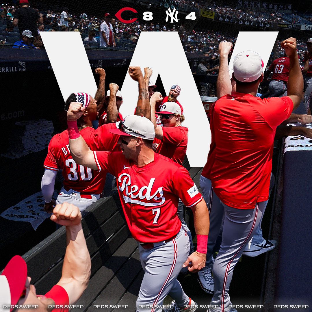 Reds's tweet photo. Took the W and swept Ne York. 

#ATOBTTR https://t.co/sVzTwqswE7